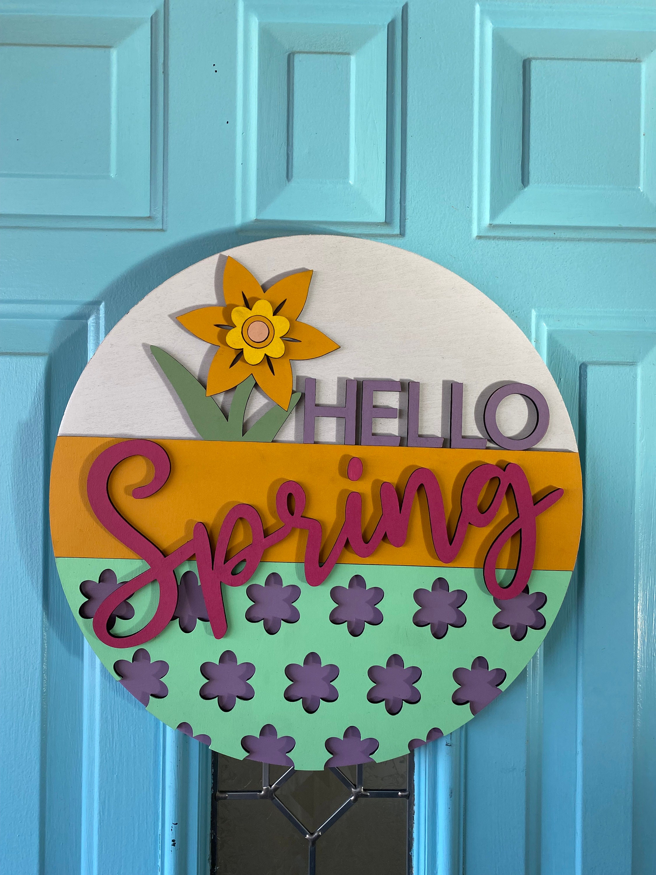 Hello Spring Sign - Etsy