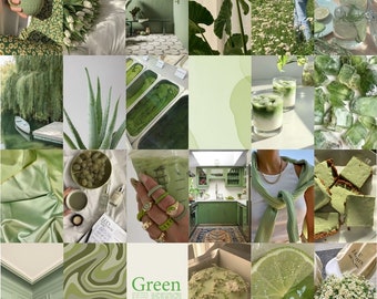 Green Aesthetic Wall Collage Kit 40 Pieces Bougee Greenish - Etsy
