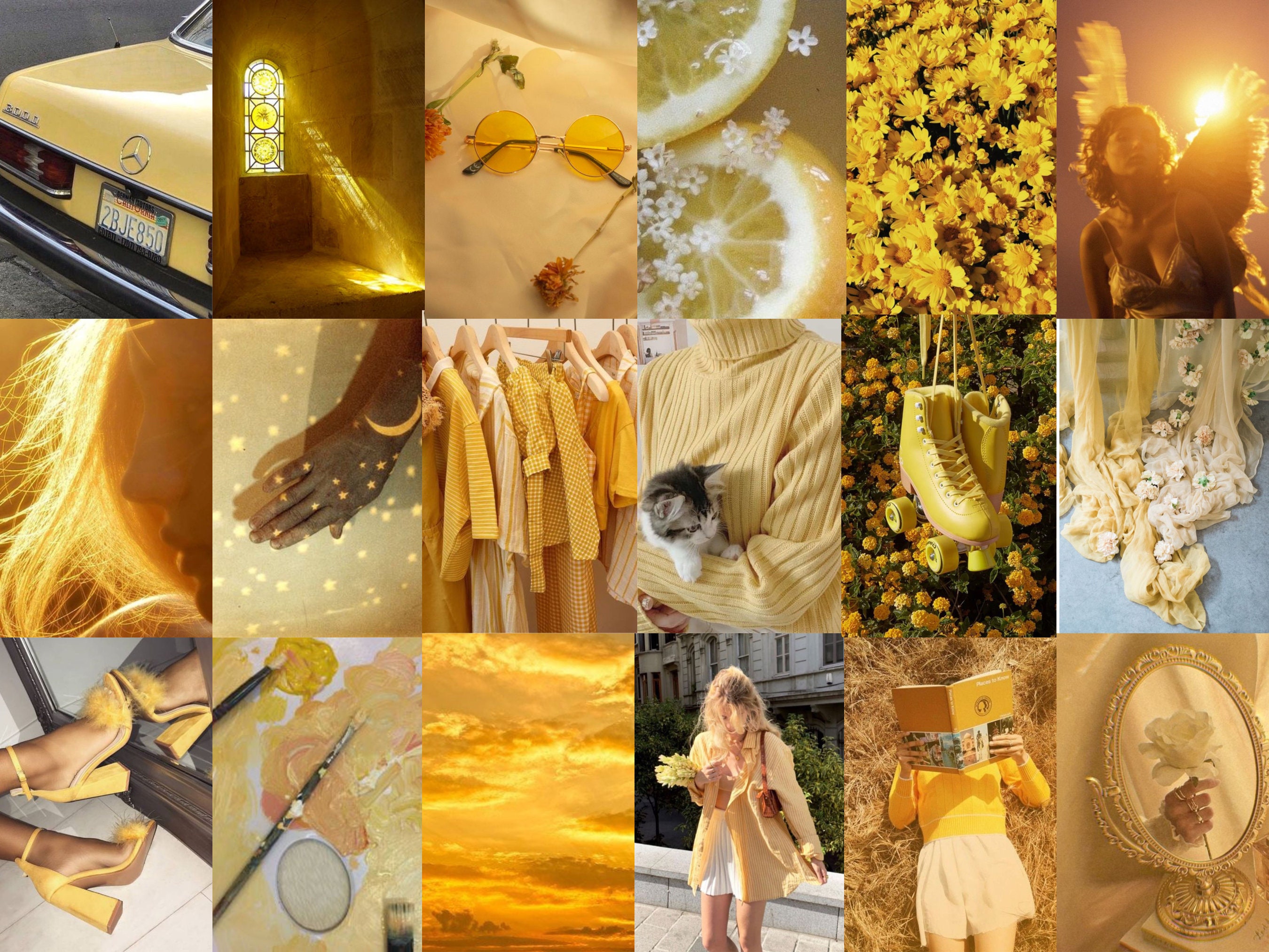 Yellow Collage Kit 120 Pcs Yellow Theme Bedroom Sunshine Art Yellow