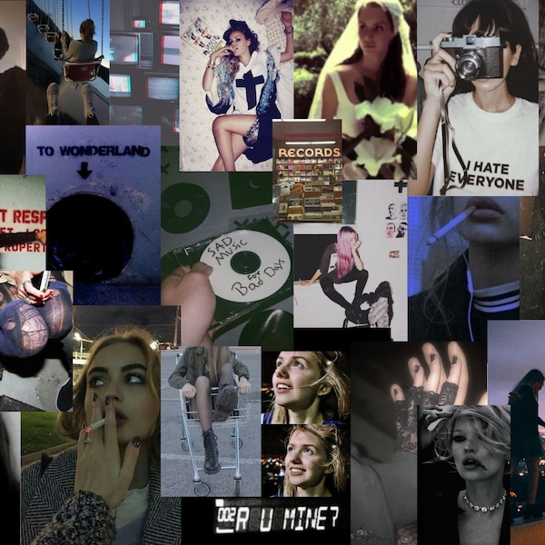 Tumblr Aesthetic Collage Kit - Indie Sleaze Aesthetic Photo Wall - Soft Grunge Decor PRINTABLE