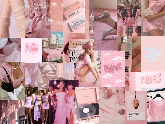 Ultimate Soft Pink Y2K Aesthetic Collage Kit Y2K Early 2000s Light Pink  Photo Wall Vintage Baby Pink Collage Kit DIGITAL DOWNLOAD 