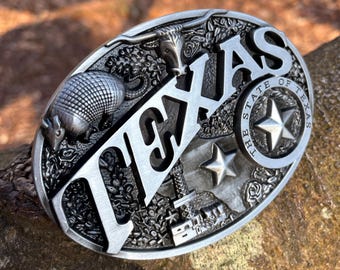 Poker Belt Buckle Big Silver Buckle Texas Rodeo Women\'s Men\'s Oversize BIG TEXAS State Flag Western Belt Buckle Silver  main image 2