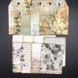 Vintage Floral Ephemera Tag Set