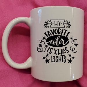 My favorite color is Xmas lights mug
