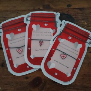 Valentine&#39;s Day Gift Heart Necklace Class Valentine Love Gift for Daughter Mason Jar Love Note Unique Valentine Card Valentine Necklace