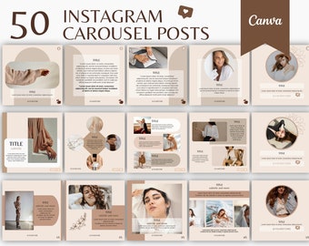 Fashion Instagram Carousel Templates: Neutral E-Commerce Posts (Canva, PDF)