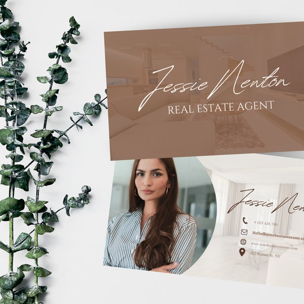 Real Estate Business Card Templates | Social Contact, Real Estate Business Card Template, Realtor Business Card | Modern Business Card!