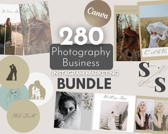 Photography Instagram Templates: Neutral Canva Bundle (280 Posts, Stories, Reels)
