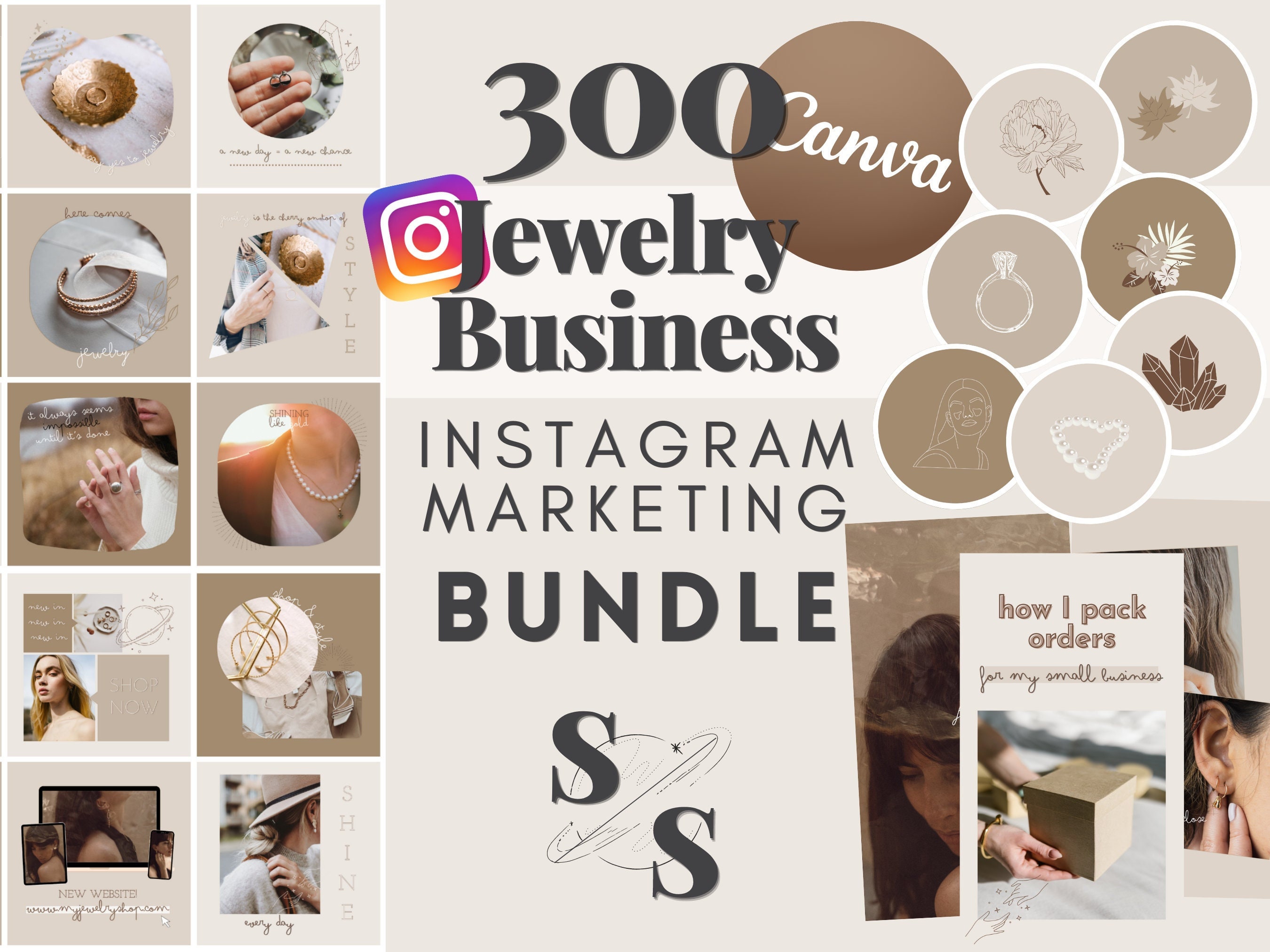 300 Jewelry Instagram Templates BUNDLE Posts Stories Etsy UK