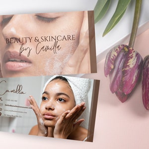 Cartão de visita do esteticista mim cartão de visita editável | Modelo de esteticista I Branding de negócios | Negócio de Esteticista! imagem 1