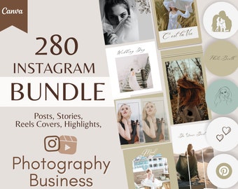 Photography Instagram Templates: Neutral Canva Bundle (Digital Download)