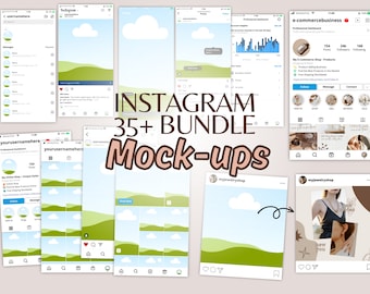 Instagram Profile Mockup Bundle: Editable Canva Templates (Digital Download)