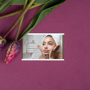 Cartão de visita do esteticista mim cartão de visita editável | Modelo de esteticista I Branding de negócios | Negócio de Esteticista! imagem 3