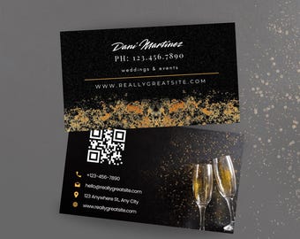 Wedding Planner Business Card Template: Elegant Events Marketing (PDF)