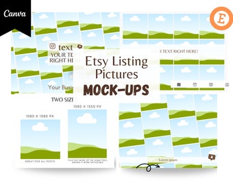 Etsy Listing Pictures Mockup: Canva Editable Templates (Digital Product)