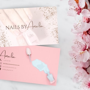 Biglietto da visita per nail tech, modello di biglietto da visita modificabile per artista delle unghie, biglietto di bellezza per nail tech - modello di biglietto da visita per unghie business!