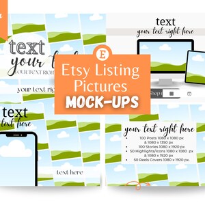 Etsy Listing Pictures Mock-up for Digital Products, Etsy Listing Picture editable in Canva, Etsy listing images mockups for digital products