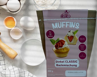 CUCAP Muffin Baking Mix Classic I farina di farro, senza additivi né conservanti, può essere preparato anche vegano