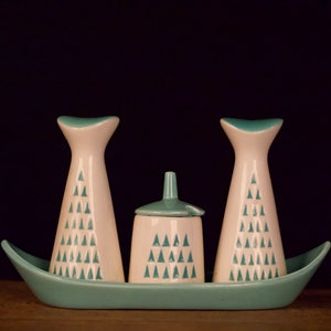 Cruet set Mid century ceramic : Hornsea pottery Alpine