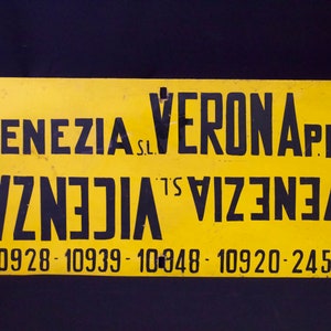 Original enamel plate &#39;Ferrovia Italiano&#39;