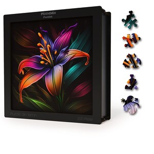 Eco-Friendly Wooden Jigsaw Puzzle with 200 Unique Pieces - Rain Lily Flower - Perfect Brain Exercise for All Ages, Great Gift Idea