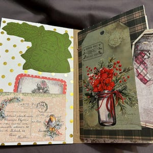 クリスマスジャンクジャーナル、クリスマスジャーナル、手作りクリスマスジャーナル