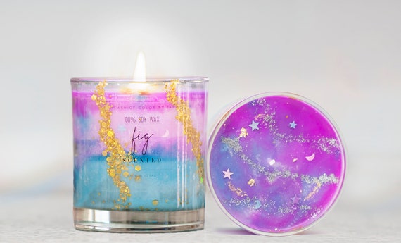 Galaxy Soy Candle Galaxy Candle, Glitter Jar Candle Candle Gift Fig Scented  Candle Non-toxic Soy Wax Candle Candles in Jars, -  Finland