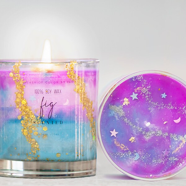 Glitter Candle Etsy