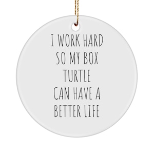 Box Turtle Christmas Ornament, Gift for Eastern Box Turtle Owner, Best Ornate Terrapin Mom Dad, Funny Sarcastic Present, Box Turtle Gifts