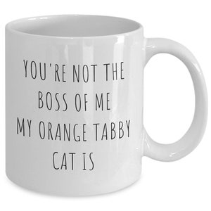 Orange Tabby Coffee Mug, Gift for Orange Striped Cat Mom Dad, Best Cat Owner Funny Cup, Orange Cat Gifts, Christmas Birthday Present