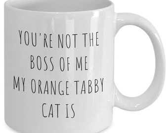 Orange Tabby Cat Coffee Mug, Funny Cat Owner Gift
