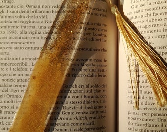 marcador de resina brillante, marcador hecho a mano, marcador único, marcador de libros, idea de regalo