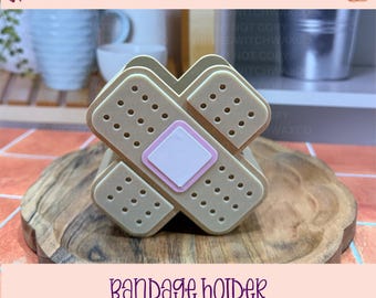 Cute Bandage Holder | Bandage Shaped Case | First Aid Storage | Whimsical Bathroom Decor | Nurse Desk Accessory | Kawaii Medical Organizer