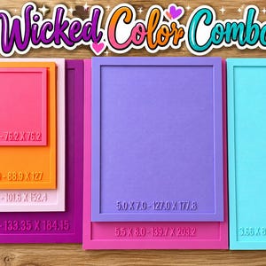 Custom Set of Seven (7) Paper Cutting Guide Tool - Sturdy Tool for Stationary - Heavy Duty Paper Cutting Guides - One Color for All Guides