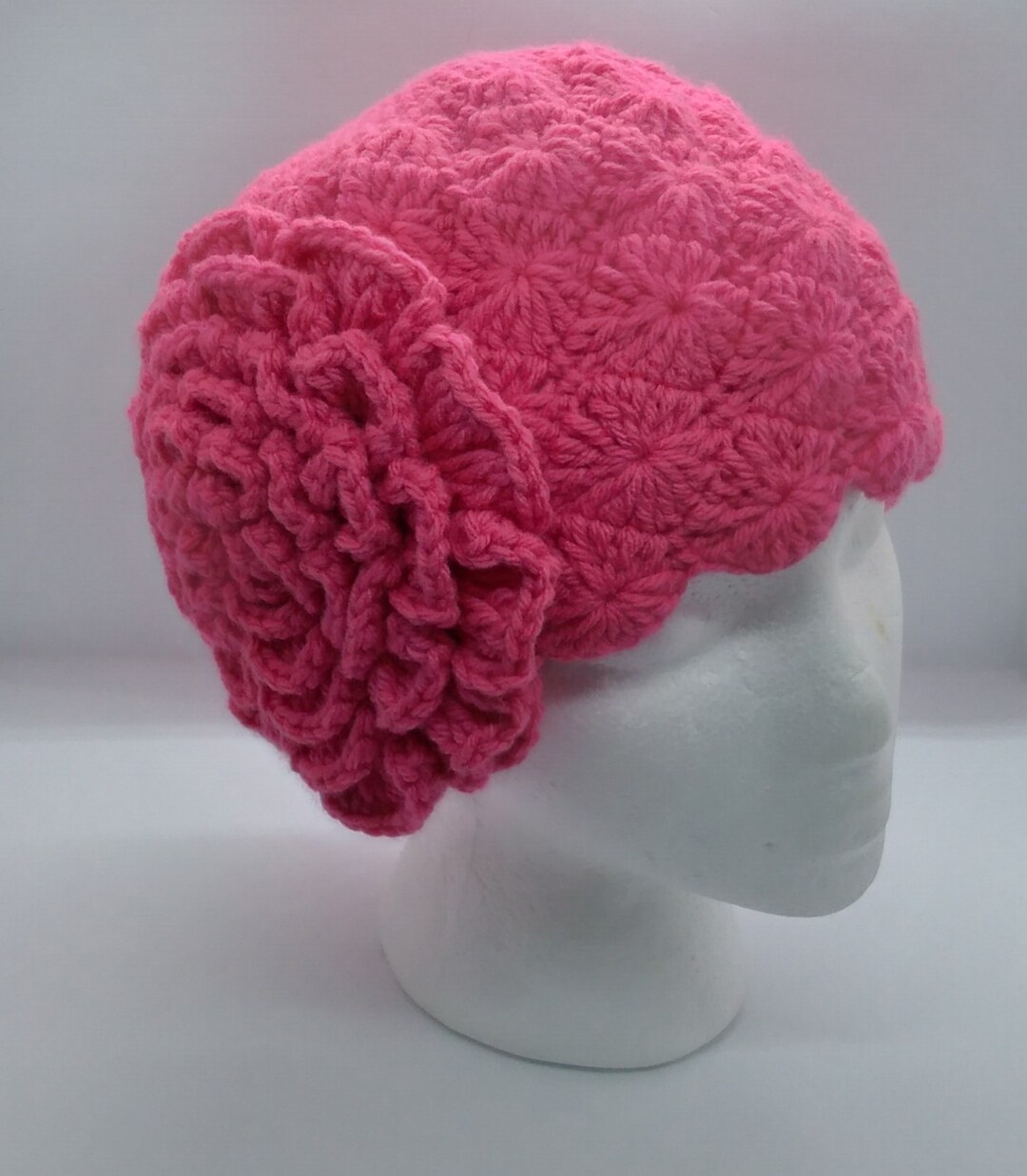 Knitted Flower Hat, Winter Warm Flower, Crochet Hat With Big Flower Etsy
