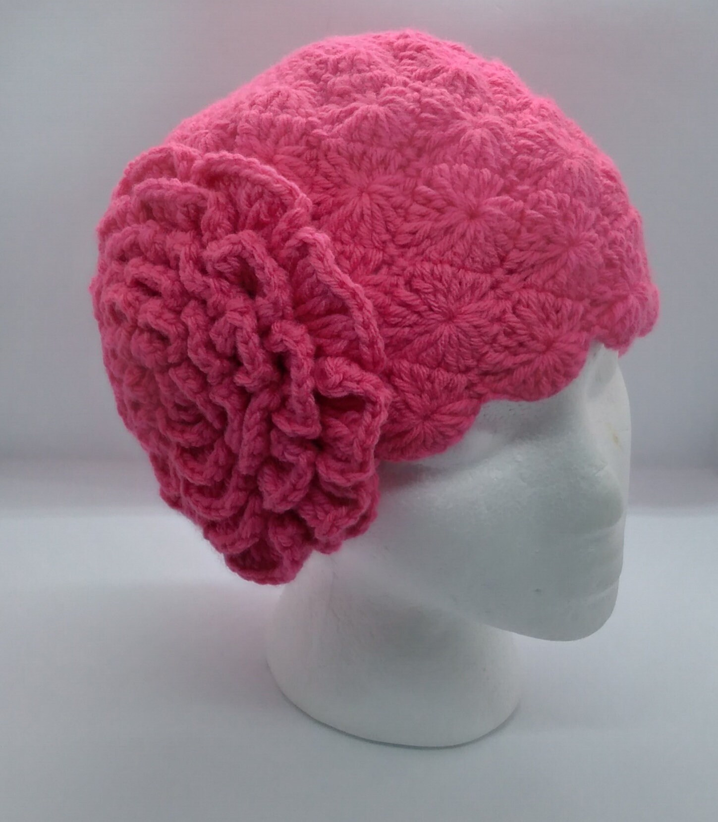 Knitted Flower Hat, Winter Warm Flower, Crochet Hat With Big Flower - Etsy