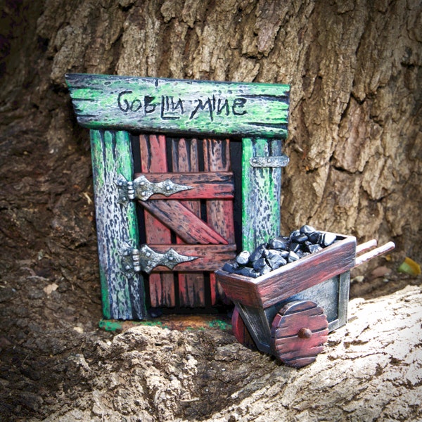 Unseelie Portals Goblin Mine / Fairy Door / Faerie Garden / Indoor/Outdoor / Garden Art / Whimsical / Fantasy / Hand Made / Made in USA