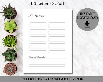 To Do List Printable, Simple To Do List Printable, Task List, Daily Checklist, Daily Planner, Printable Planner, Digital Download, PDF