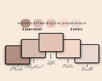 Warm Coffee Digital Notebook | Notebook Journal | Journal | Note taking | Notes | Instant Digital Download | Goodnotes & Notability