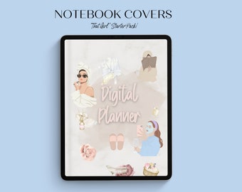 dat digitale notitieboekje van het meisje | dekt | Dagelijkse, wekelijkse en maandelijkse planner | Zelfzorg Esthetiek | iPad-planner | GoodNotes-planner