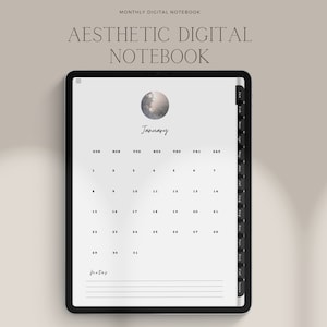 Simple Minimalist Digital Notebook | Goodnotes | Aesthetic | 2023 | Daily | Weekly | Xodo | Notability | Digital Paperback | Minimal Planner