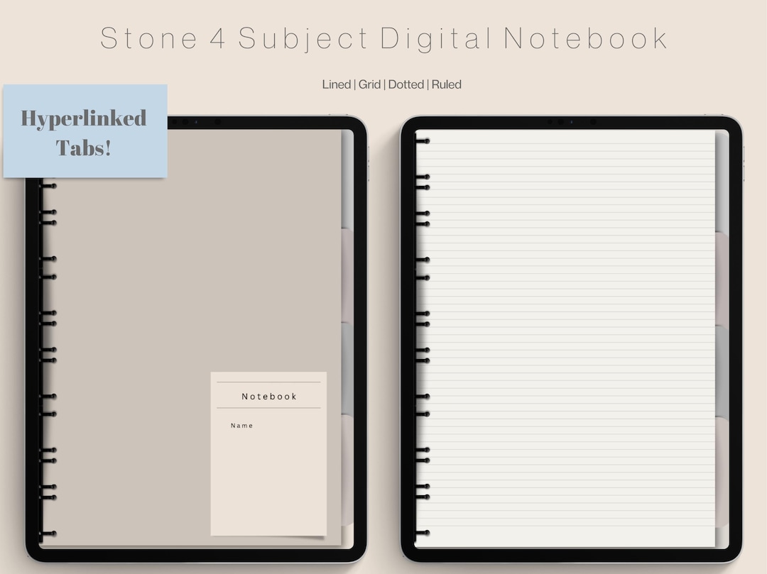 Hyperlinked 4 Subject Digital Notebook,goodnotes, Portrait Mode,ipad ...
