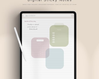 Digital Sticky Notes, Neutral Tones, Instant Digital Download, Notability, GoodNotes, Xodo, iPad, Tablet