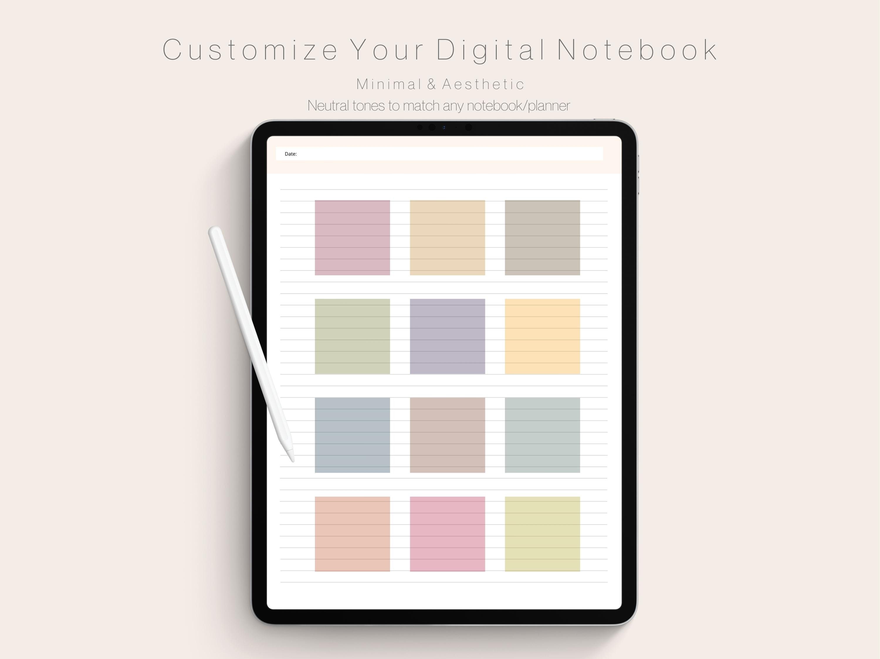 Fall Aesthetic Transparent Digital Sticky Notes, Neutral Tones, Instant ...
