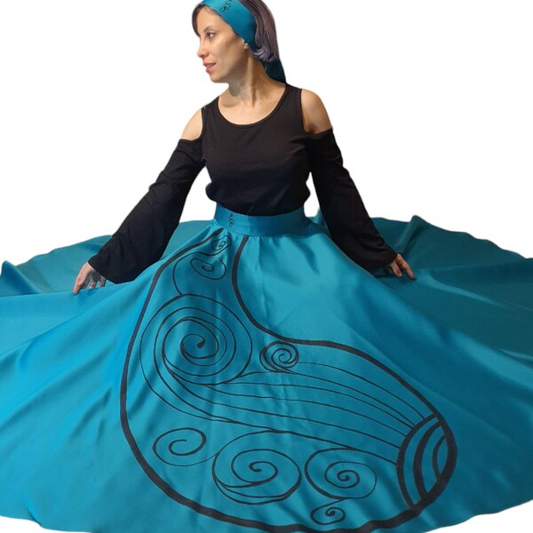 Professional Sufi Skirt (blue Waves)