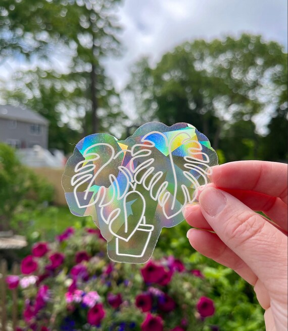 Monstera Leaf Sun Catcher Window Decal Houseplant Sticker Etsy