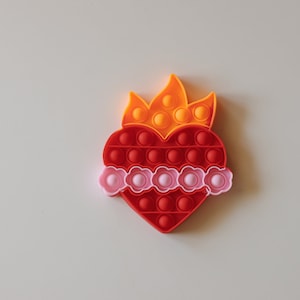 Sacred Heart Immaculate Heart Pop-its, Catholic Silicone Fidget Toy Immaculate Heart