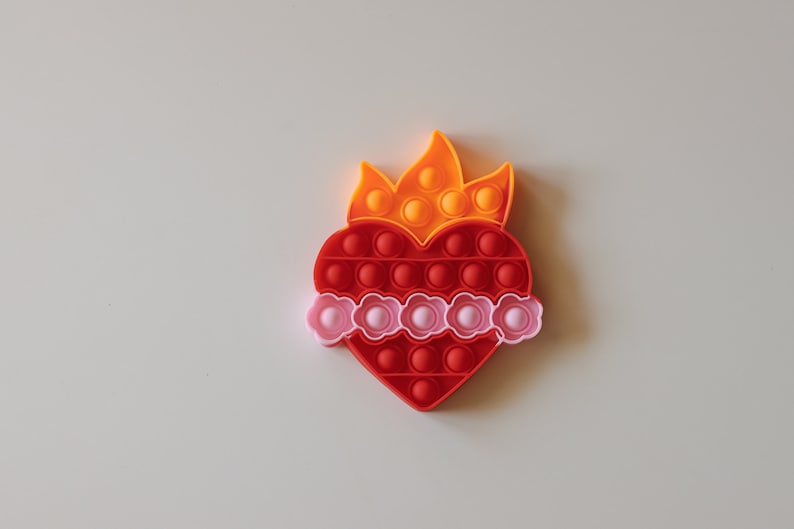 Sacred Heart Immaculate Heart Pop-its, Catholic Silicone Fidget Toy Immaculate Heart