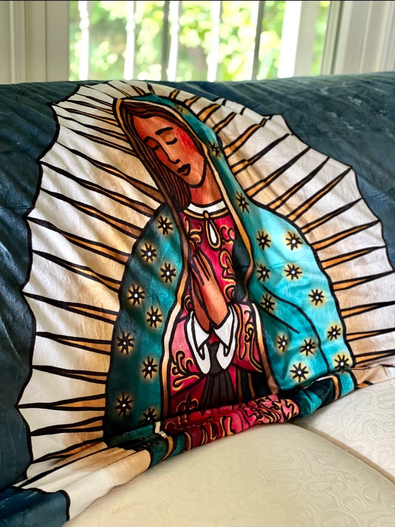 Our Lady of Guadalupe Blanket La Virgen De Guadalupe Marian Etsy