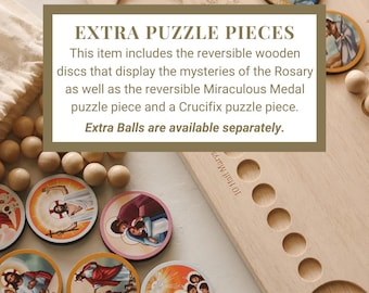 Extra Puzzle Pieces for the Wooden Rosary Board (no balls)
